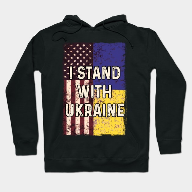 American Ukrainian Flag Stand with Ukraine Hoodie by Scar